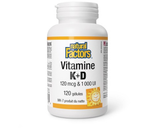 VITAMINE K2 120MCG + D3 1000UI 120C