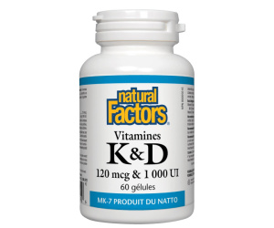 VITAMINE K2 120MCG + D3 1000UI 120C