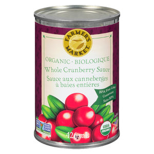 SAUCE CANNEBERGES À BAIES ENTIÈRES BIO 426ML